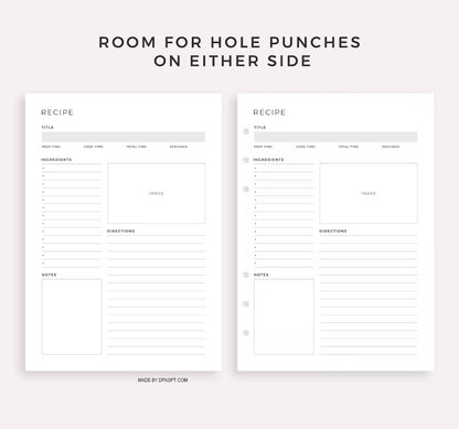 Printable Recipe Book Template | Kitchen Journal | Recipe Card | Recipe Planner | A4/A5/Letter | Instant Download