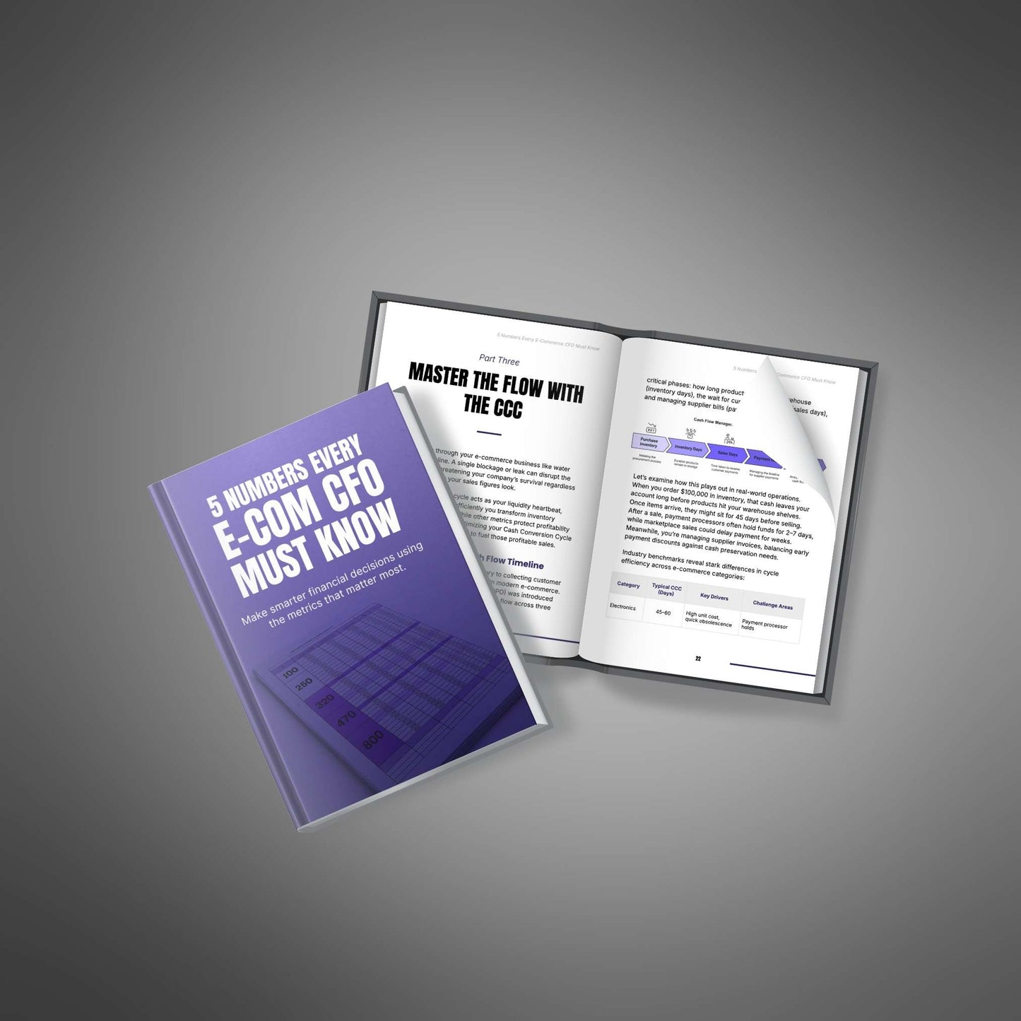 Ecommerce CFO ebook open book mockup