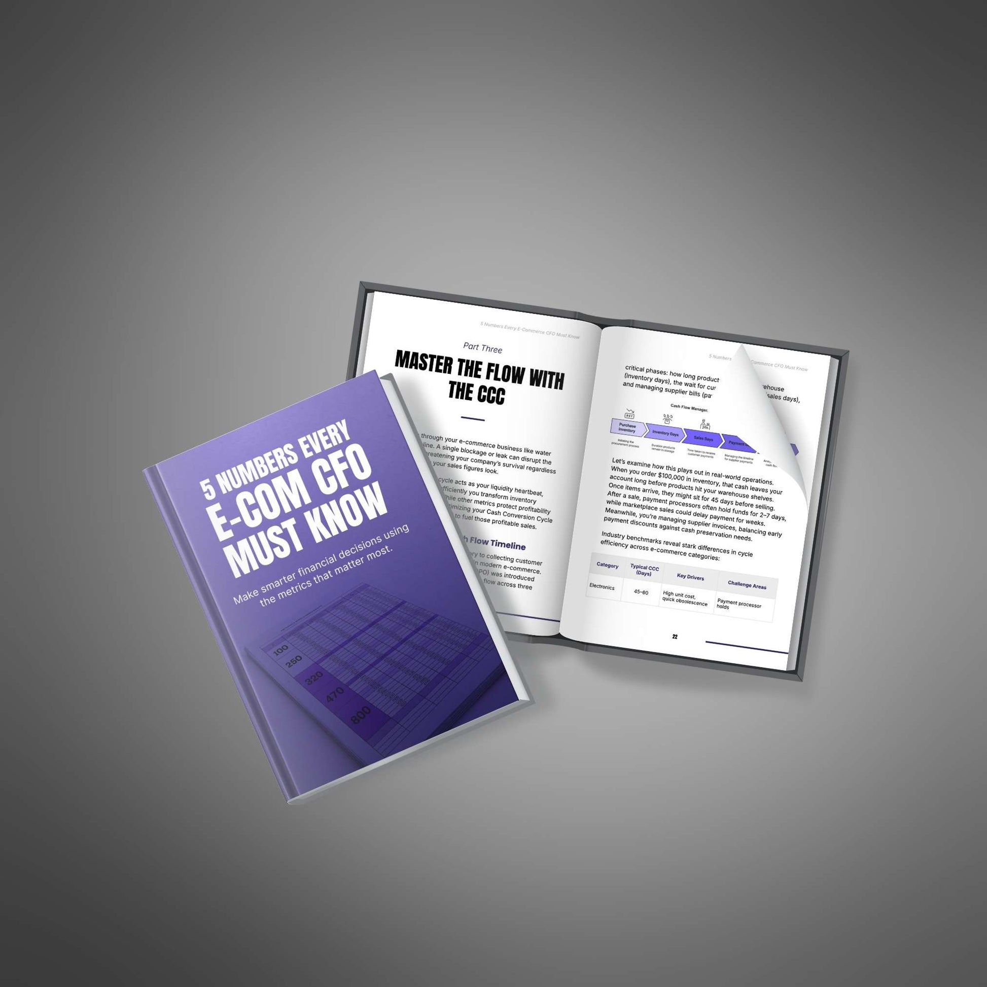 Ecommerce CFO ebook open book mockup