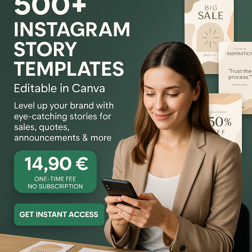 500+ Instagram Story Templates – Editable Canva Pack for Businesses & Creators