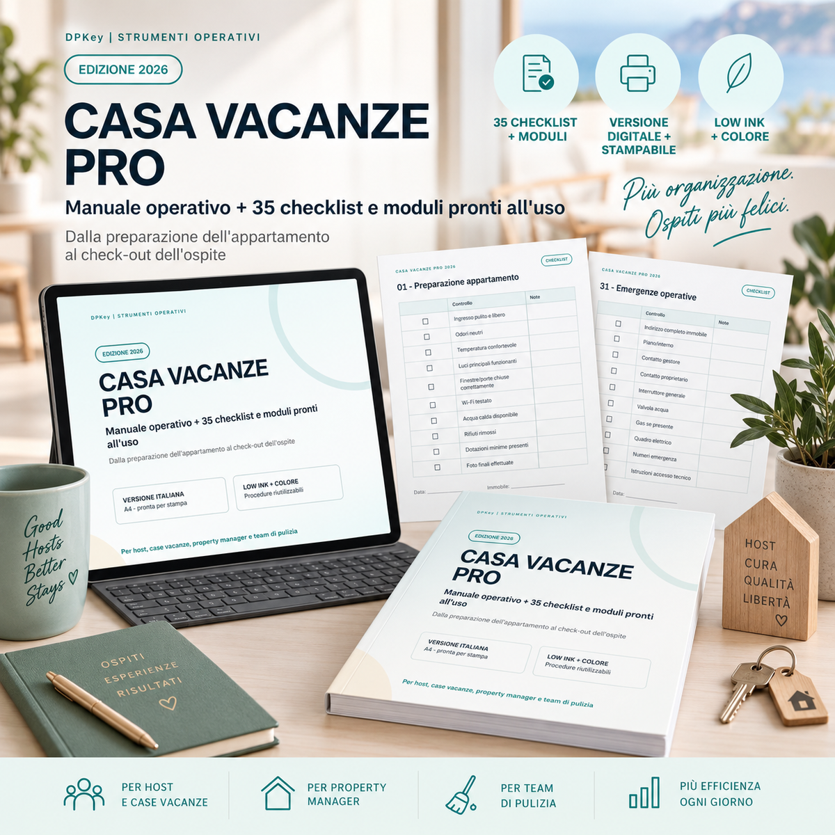 Casa Vacanze PRO – Manuale Operativo + 35 Checklist Stampabili