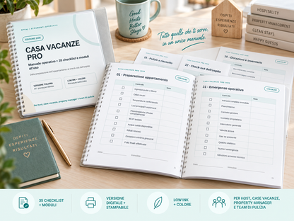 Casa Vacanze PRO – Manuale Operativo + 35 Checklist Stampabili