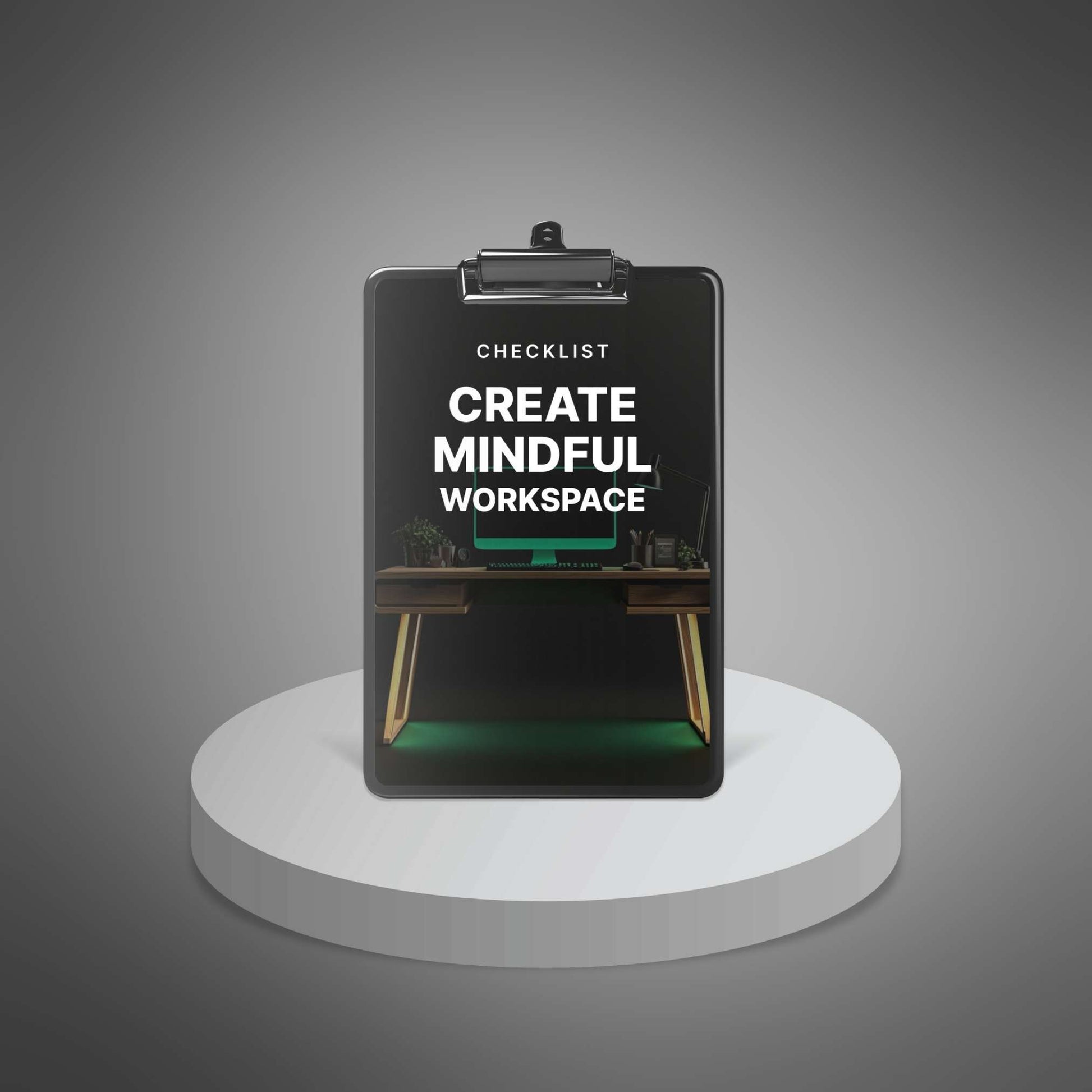 Create Mindful Workspace checklist cover on tablet mockup