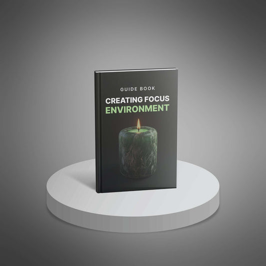Creating Focus Environment guide book mockup on podium