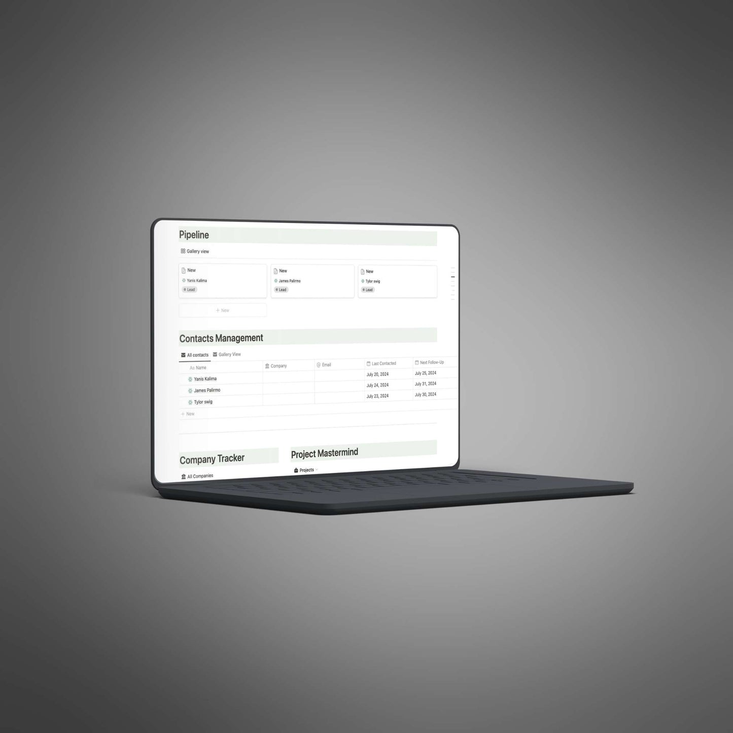 Customer Relationship Management CRM Notion Template