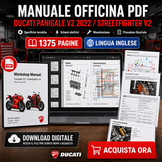DUCATI PANIGALE V2 2022-STREETFIGHTER V2 SERVIZIO MANUALE OFFICINA inglese PDF