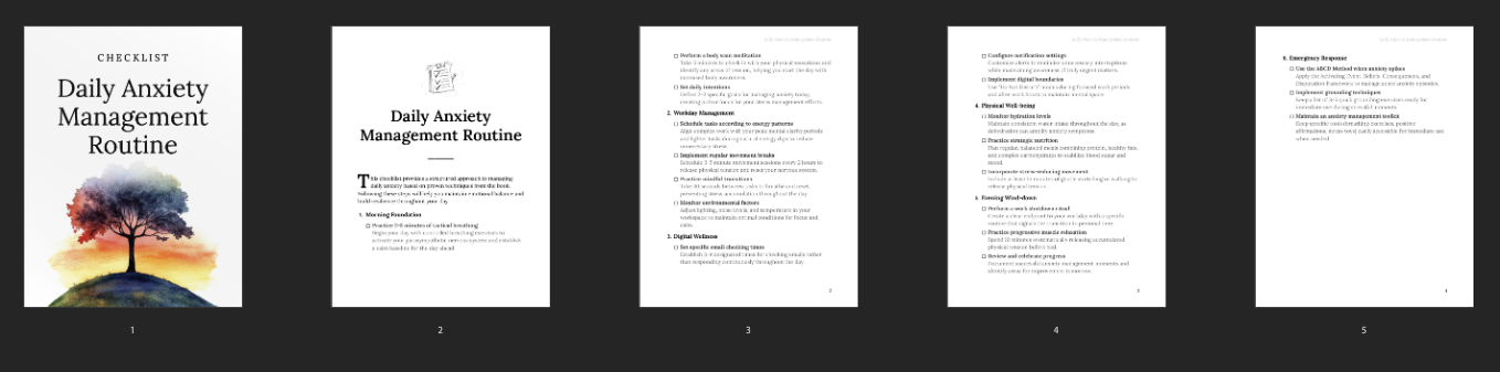 Daily Anxiety Management Routine product page mockup