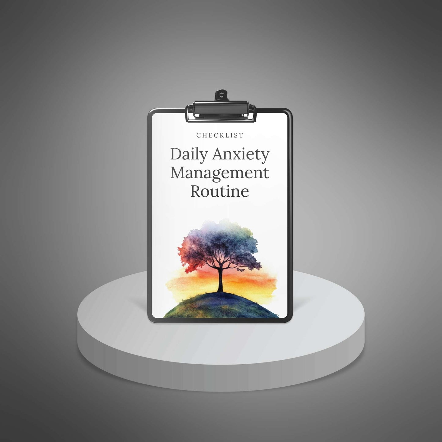 Daily Anxiety Management Routine checklist cover mockup