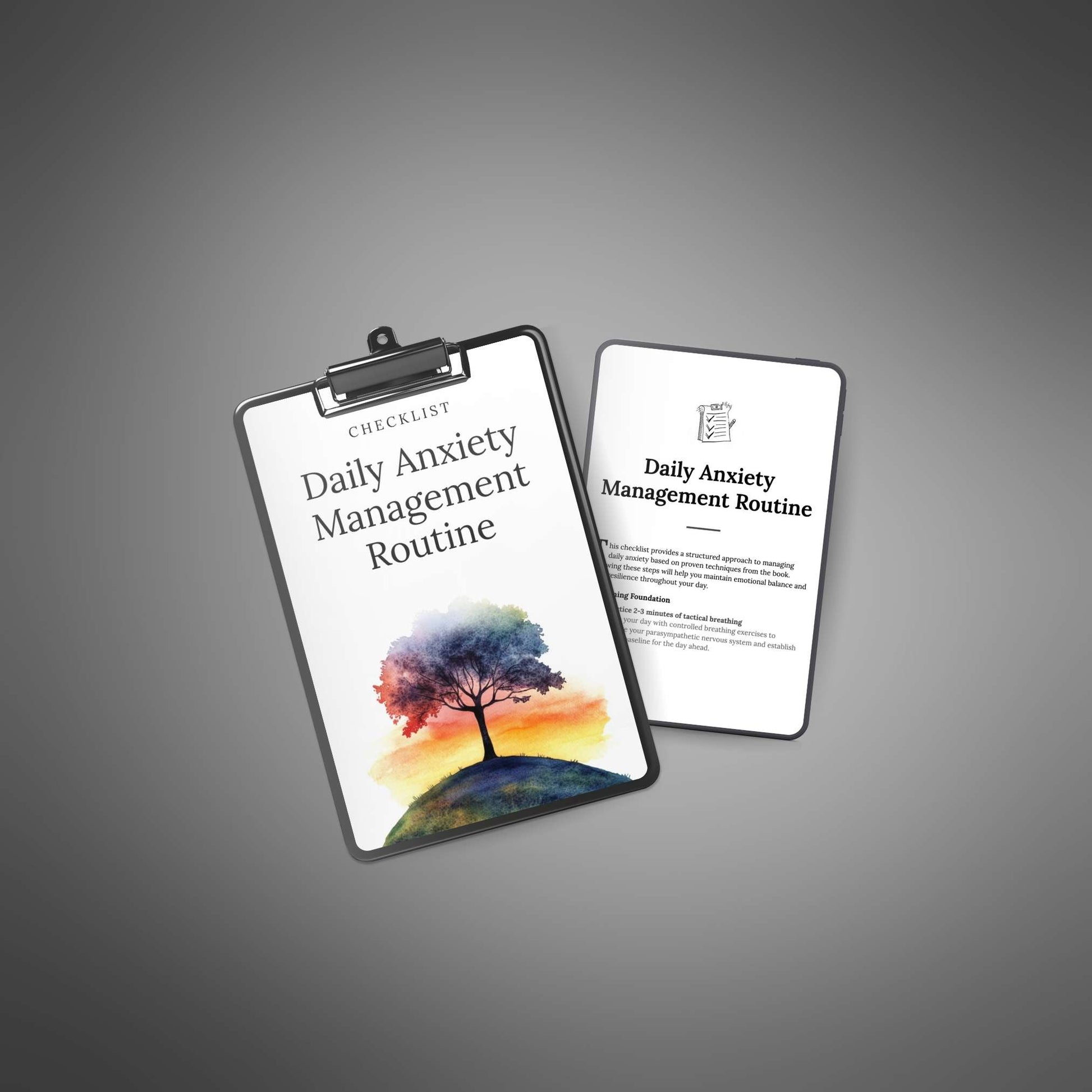 Daily Anxiety Management Routine printable pages preview