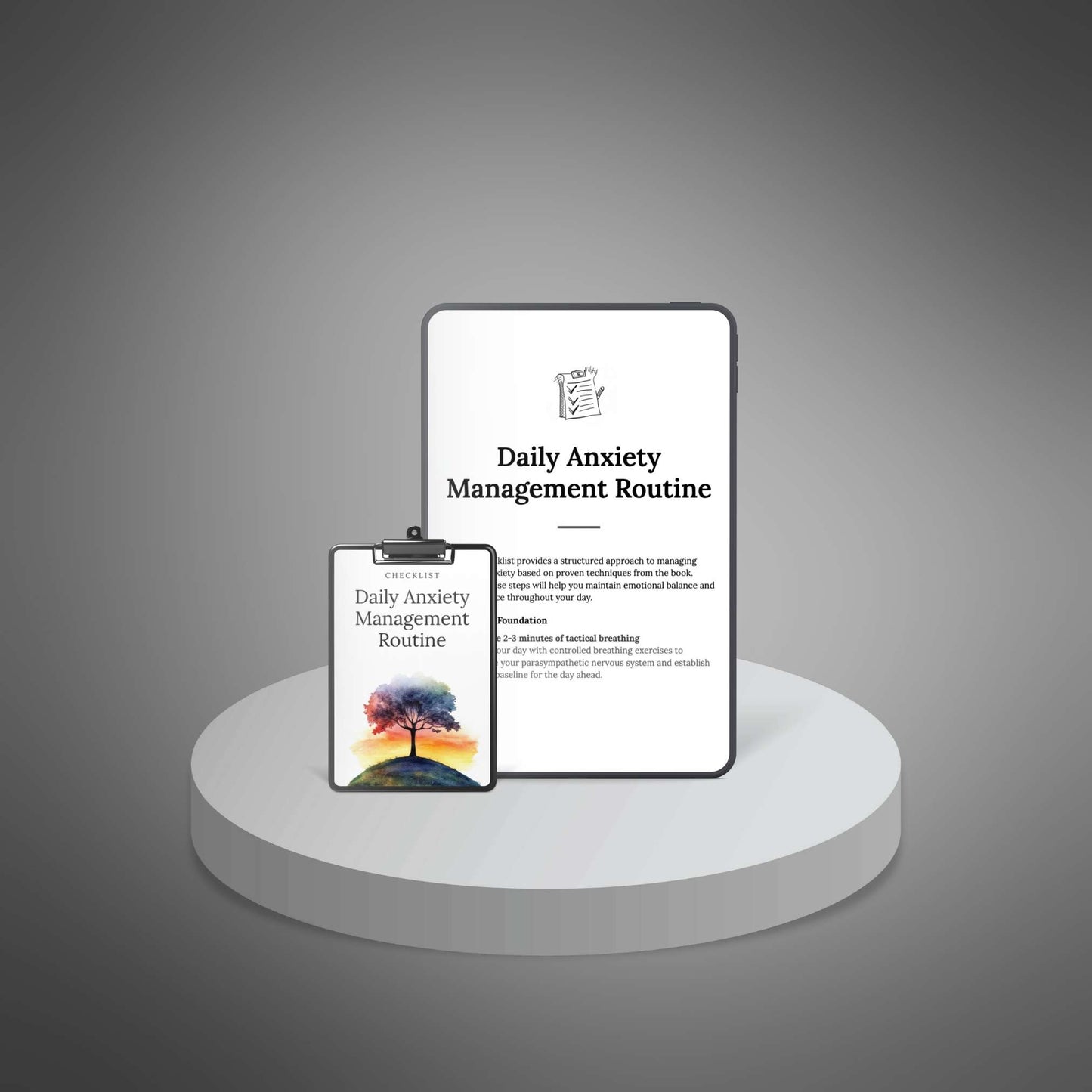 Daily Anxiety Management Routine checklist detail close-up
