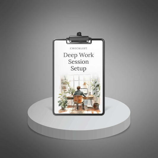Deep Work Session Setup cover on clipboard
