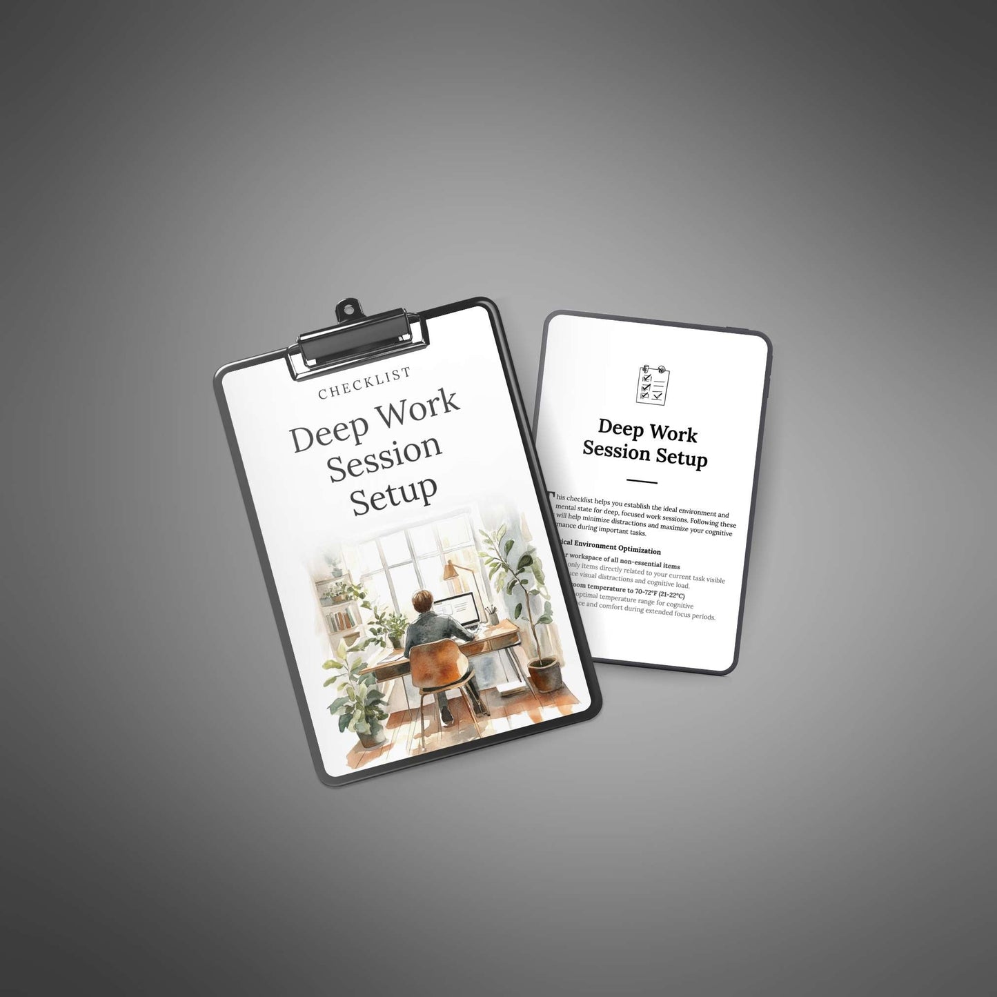 Deep Work checklist preview pages