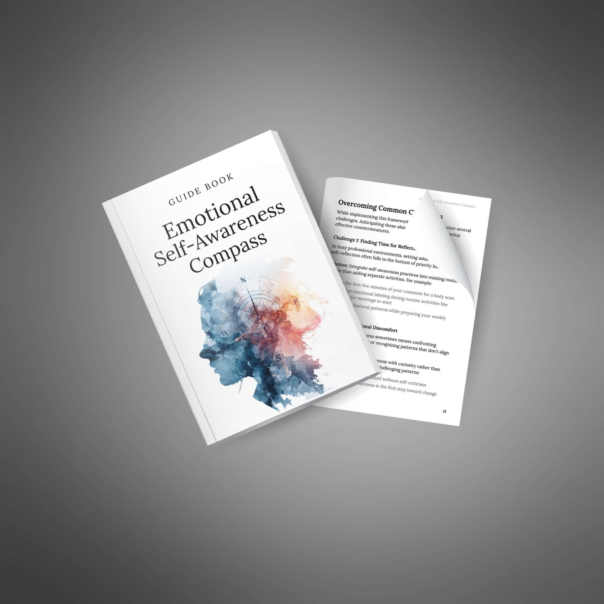 Guide with page corner turned