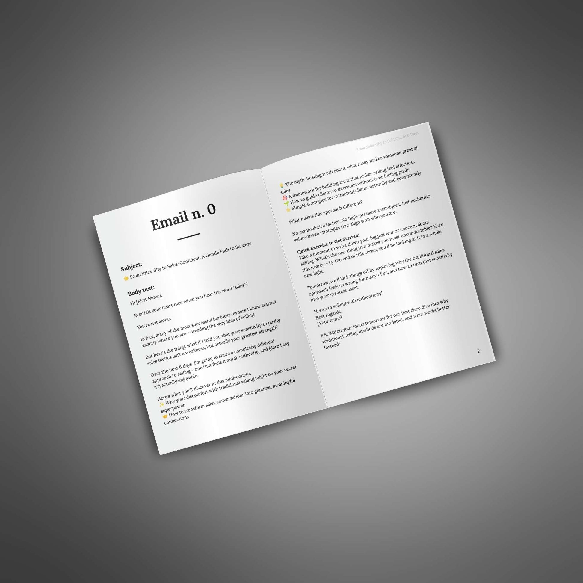 Inside page preview — Email n.0