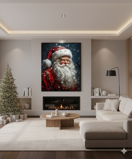 Vintage Santa Portrait Printable Wall Art | Farmhouse Christmas Decor