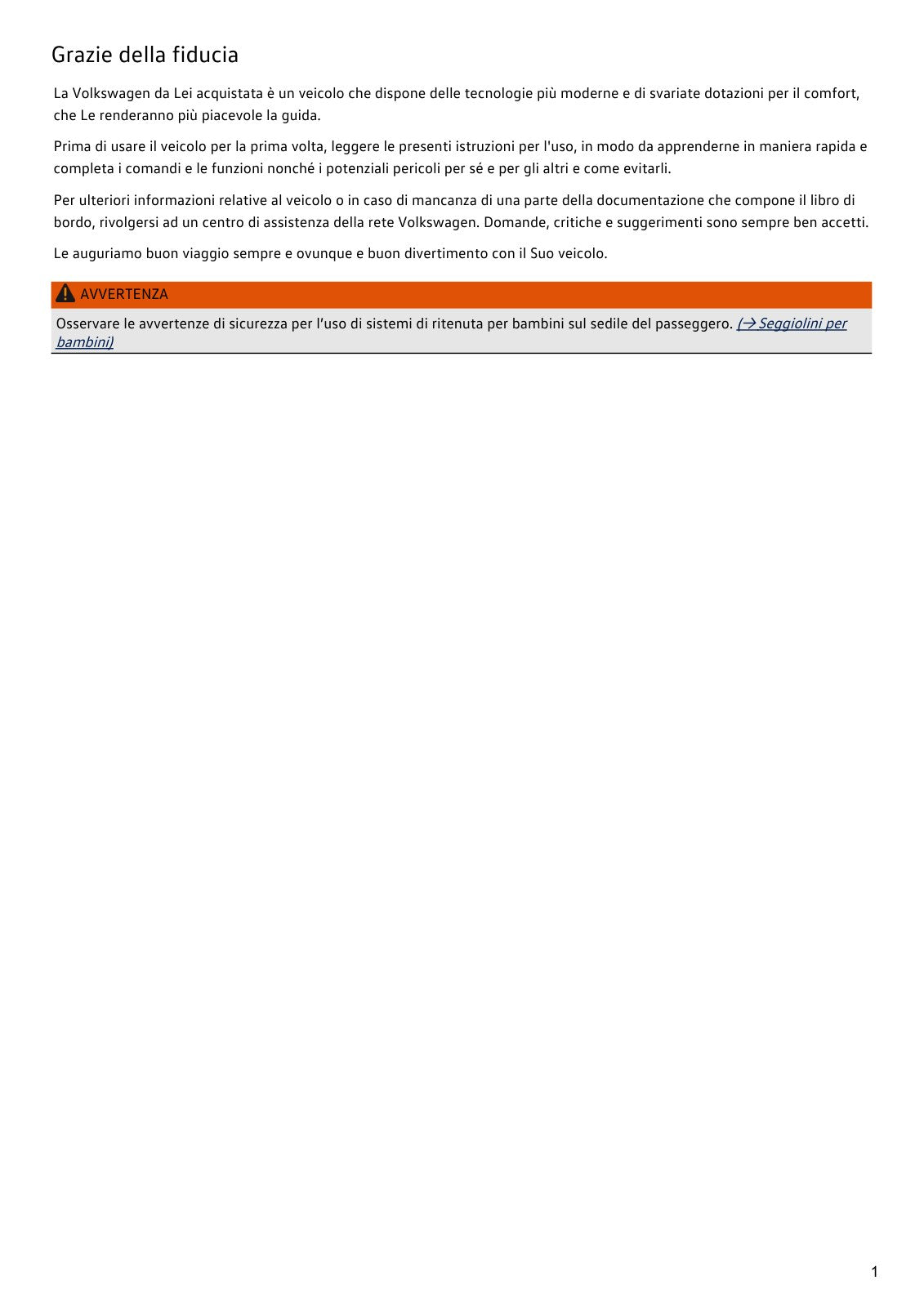 Prima pagina originale del manuale PDF Volkswagen ID.3 2020