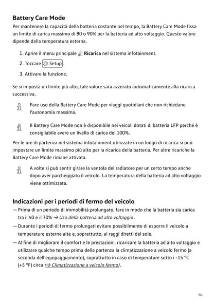 Manuale ID.3 Neo 2027 Battery Care Mode in bianco e nero