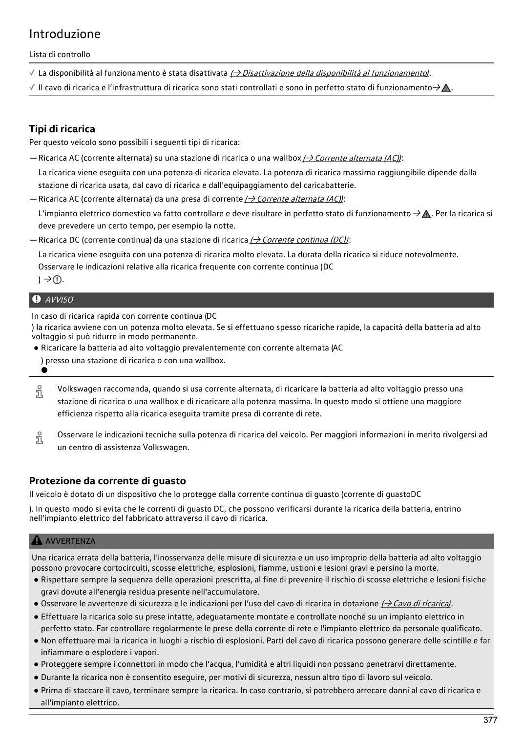 Manuale Volkswagen ID.4 2021 preparazione della ricarica