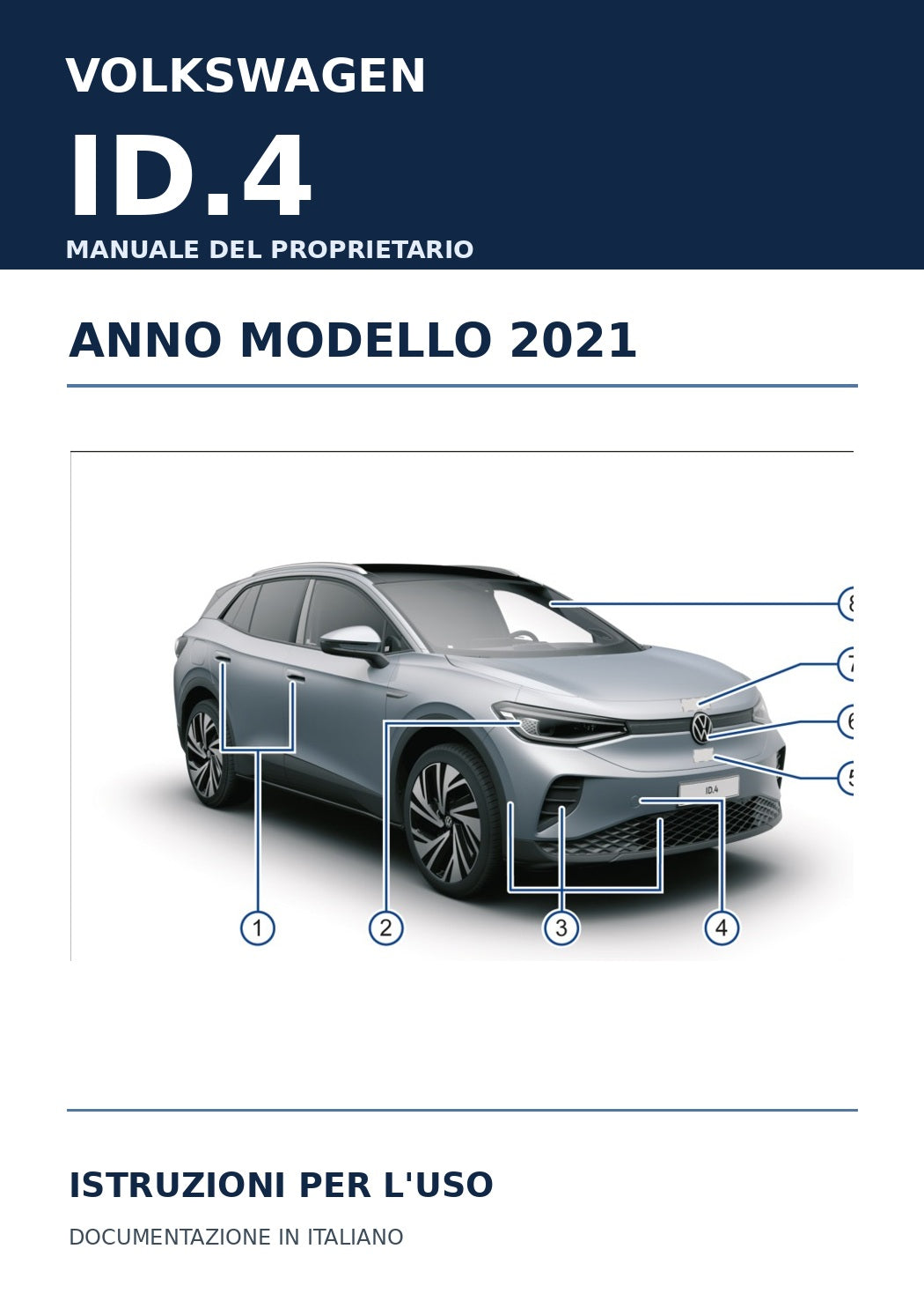 Copertina editoriale manuale digitale Volkswagen ID.4 2021 italiano