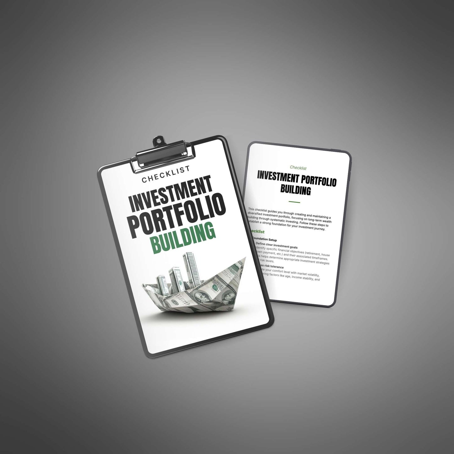 Investment Portfolio Building Checklist mockup image 2