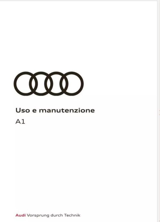 LIBRETTO USO E MANUTENZIONE A1 dal 2019 formato P D F