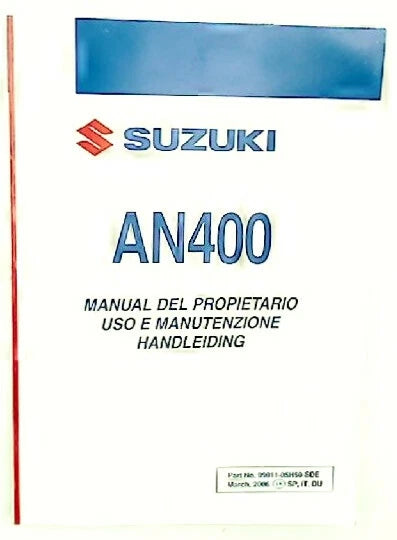 MANUALE IN PDF MANUTENZIONE SUZUKI BURGMAN AN 400 (ITALIANO)