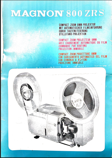 Magnon 800 ZRS 8mm Projector Quick Start Guide (PDF)