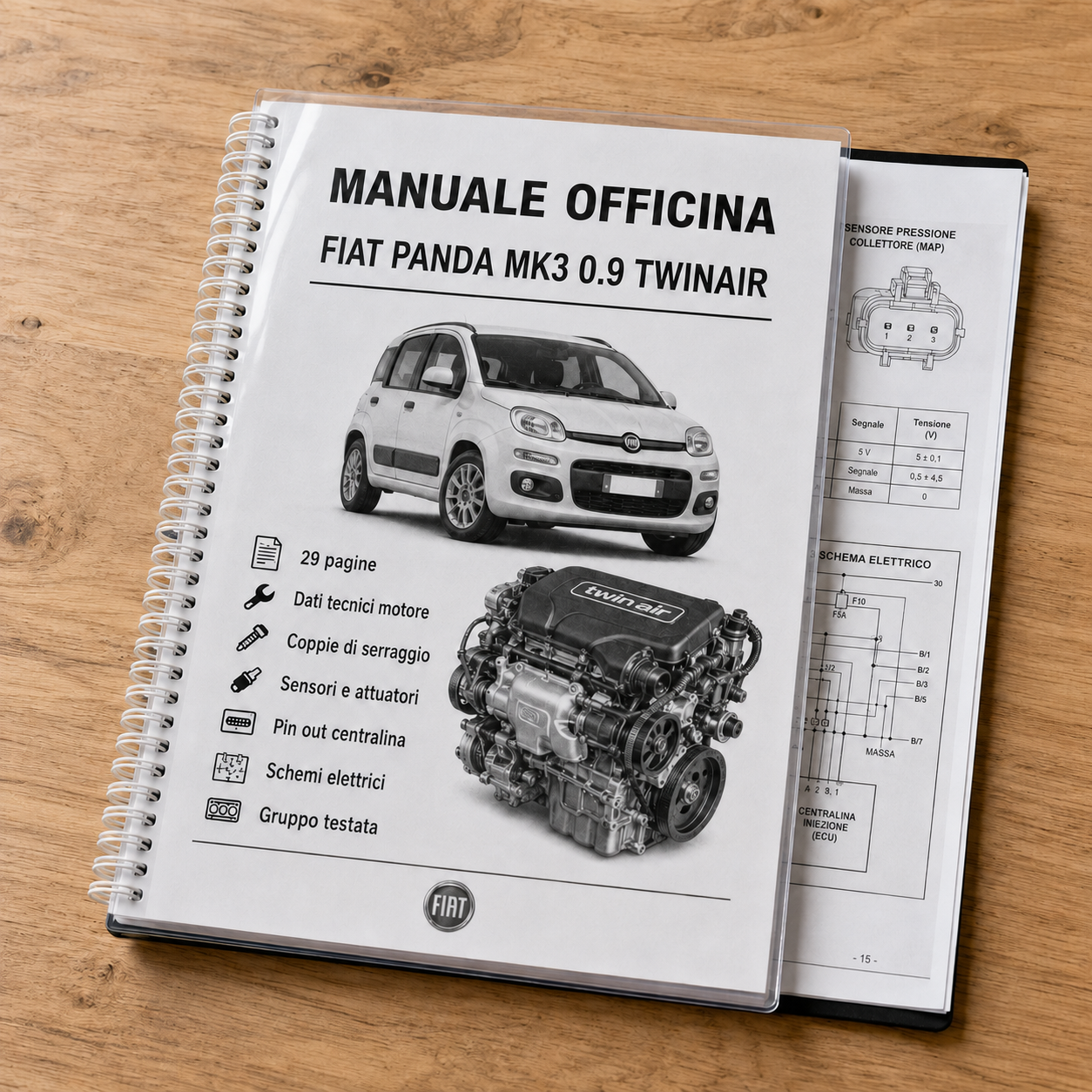 Manuale Motore Fiat Panda MK3 0.9 TwinAir PDF in Italiano - Dati Tecnici, Coppie e Schemi