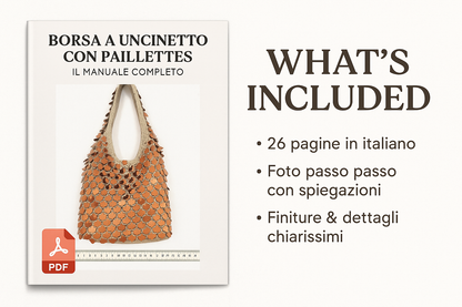 Manuale PDF: Sacca Hobo con Paillettes Yuri (ITA) – Guida passo-passo con foto