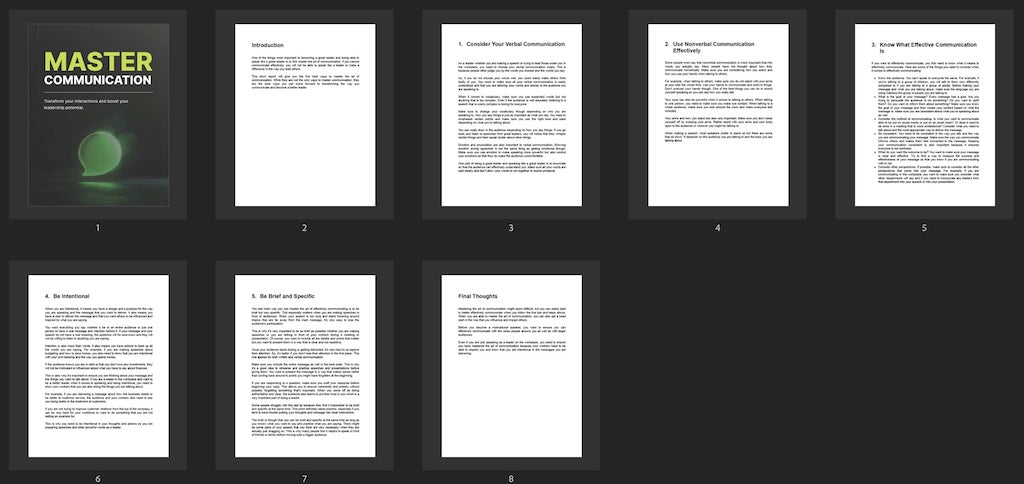 Master Communication page overview