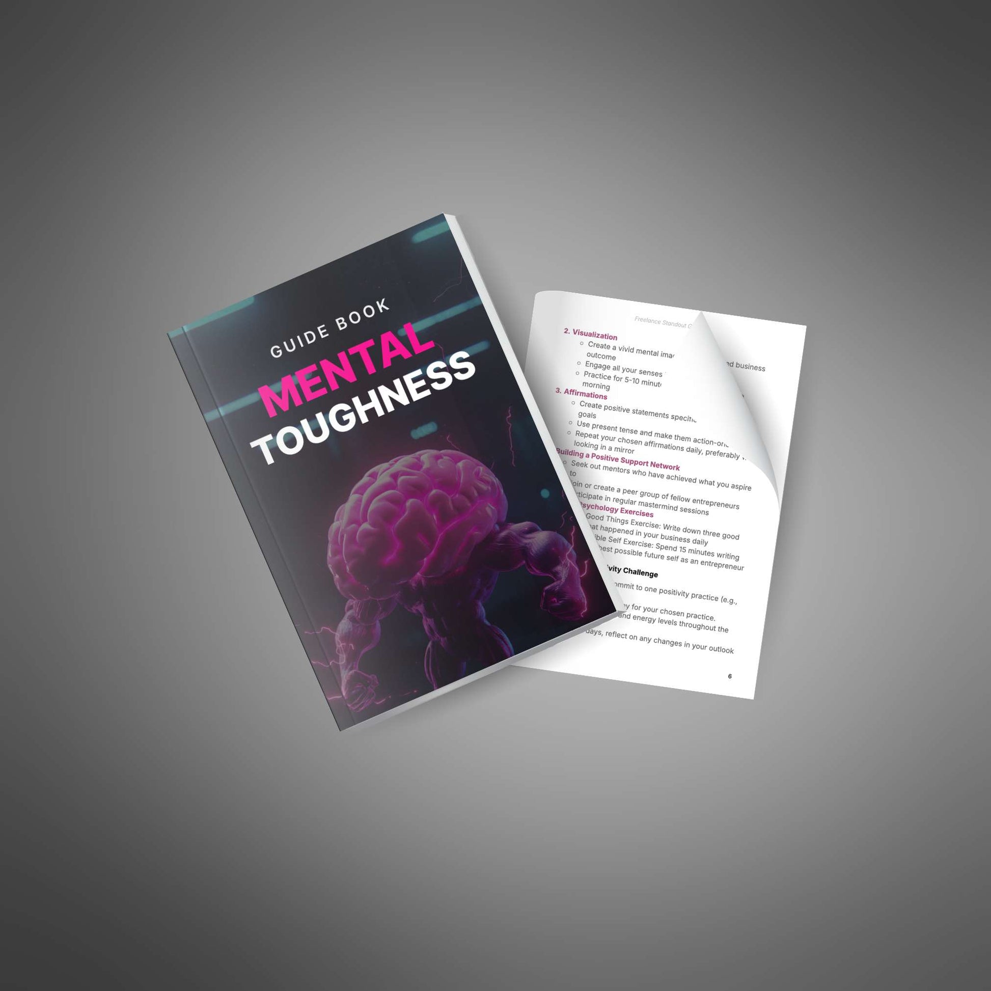 Mental Toughness guide with page being turned