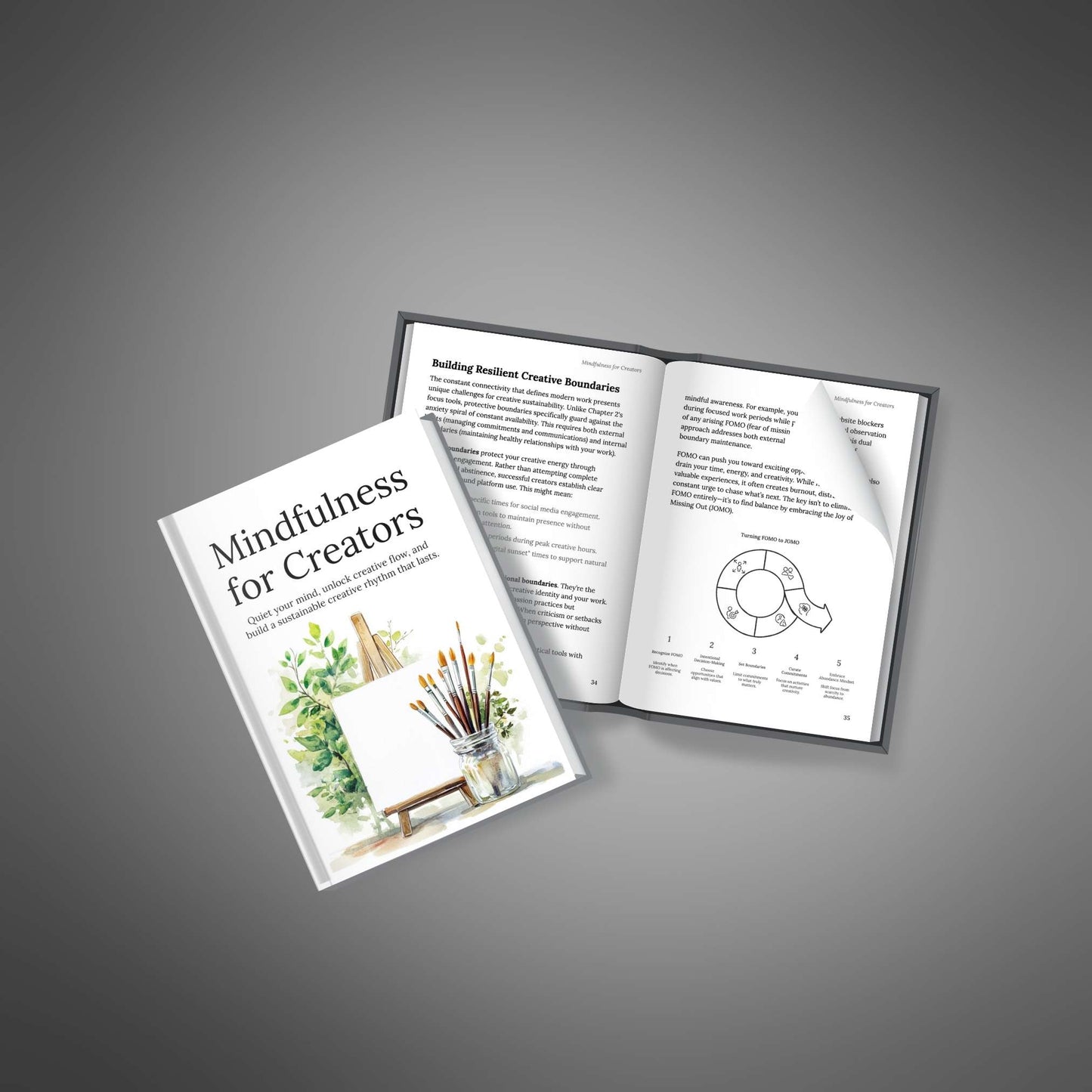 Cover and open book preview