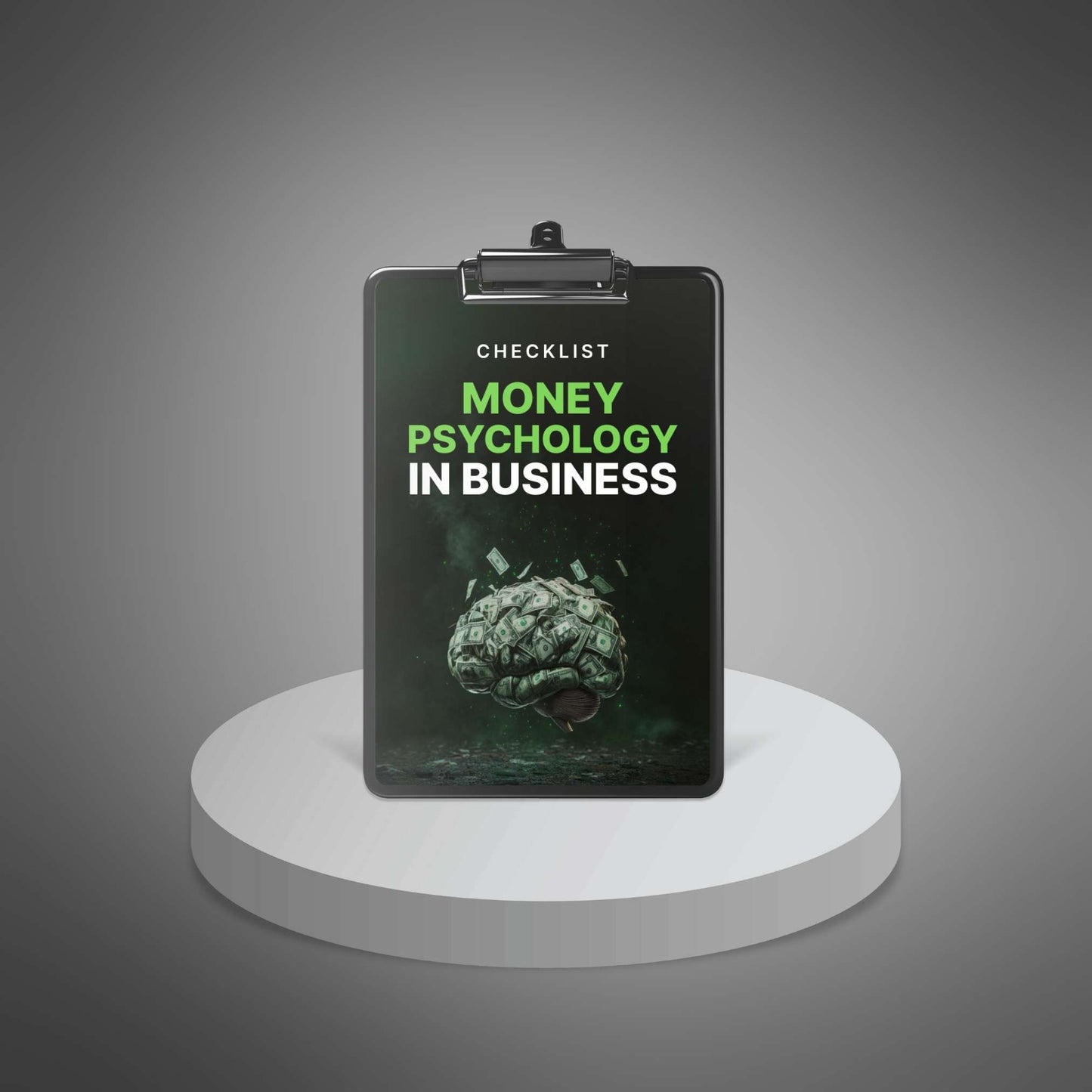 Money Psychology in Business checklist clipboard mockup