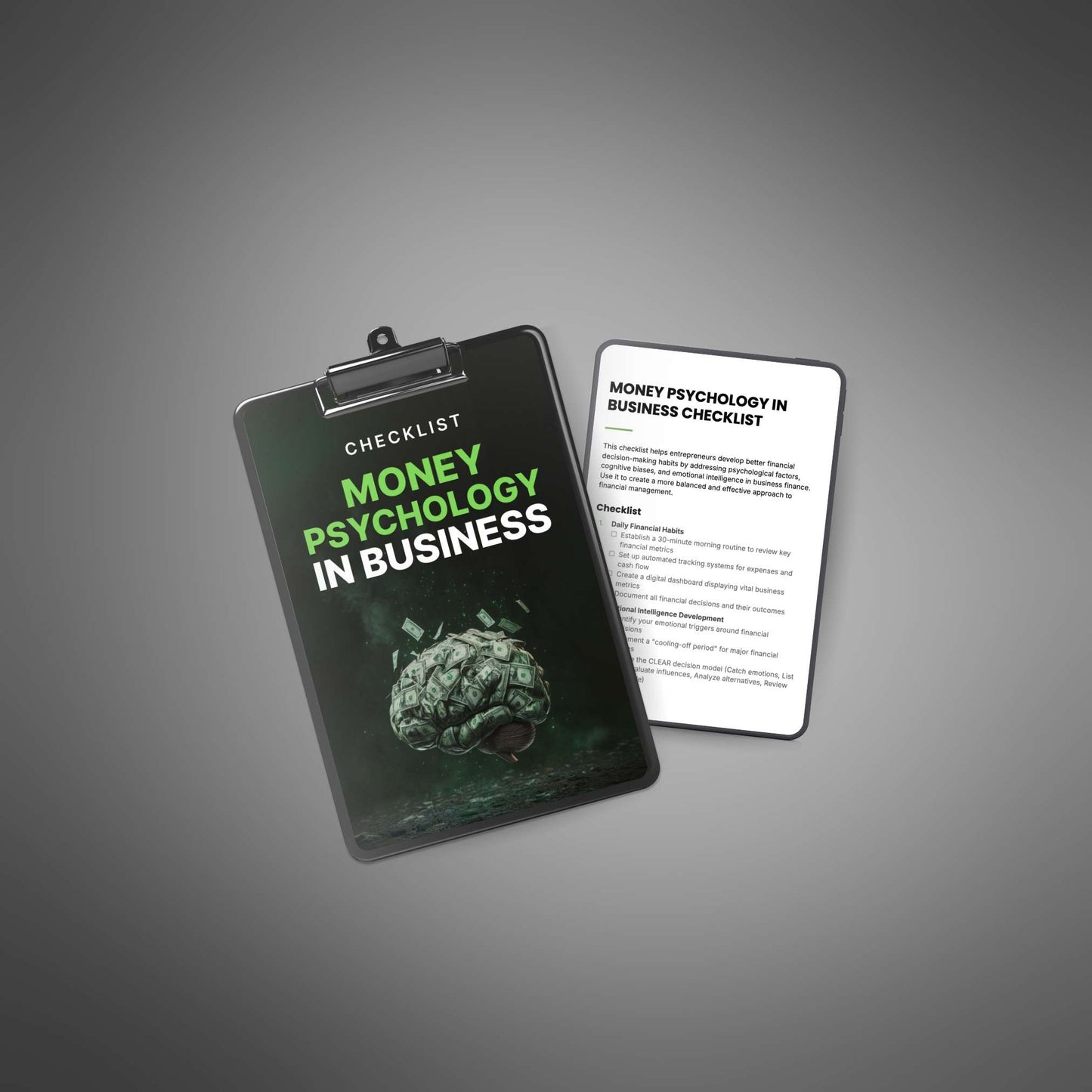 Money Psychology in Business checklist preview mockup