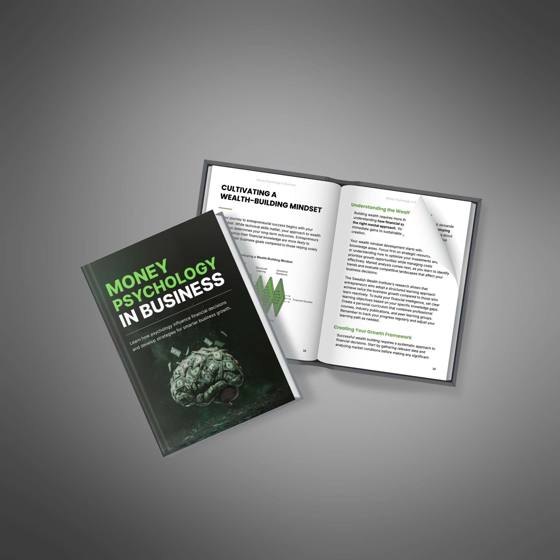 Money Psychology in Business eBook cover + pages mockup