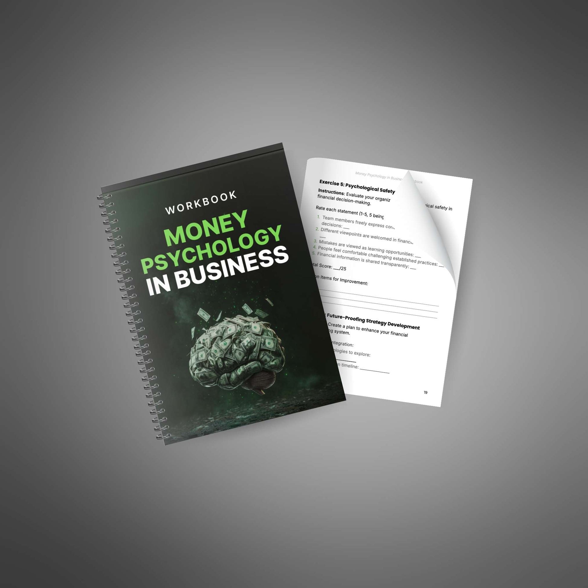 Money Psychology in Business workbook exercise page