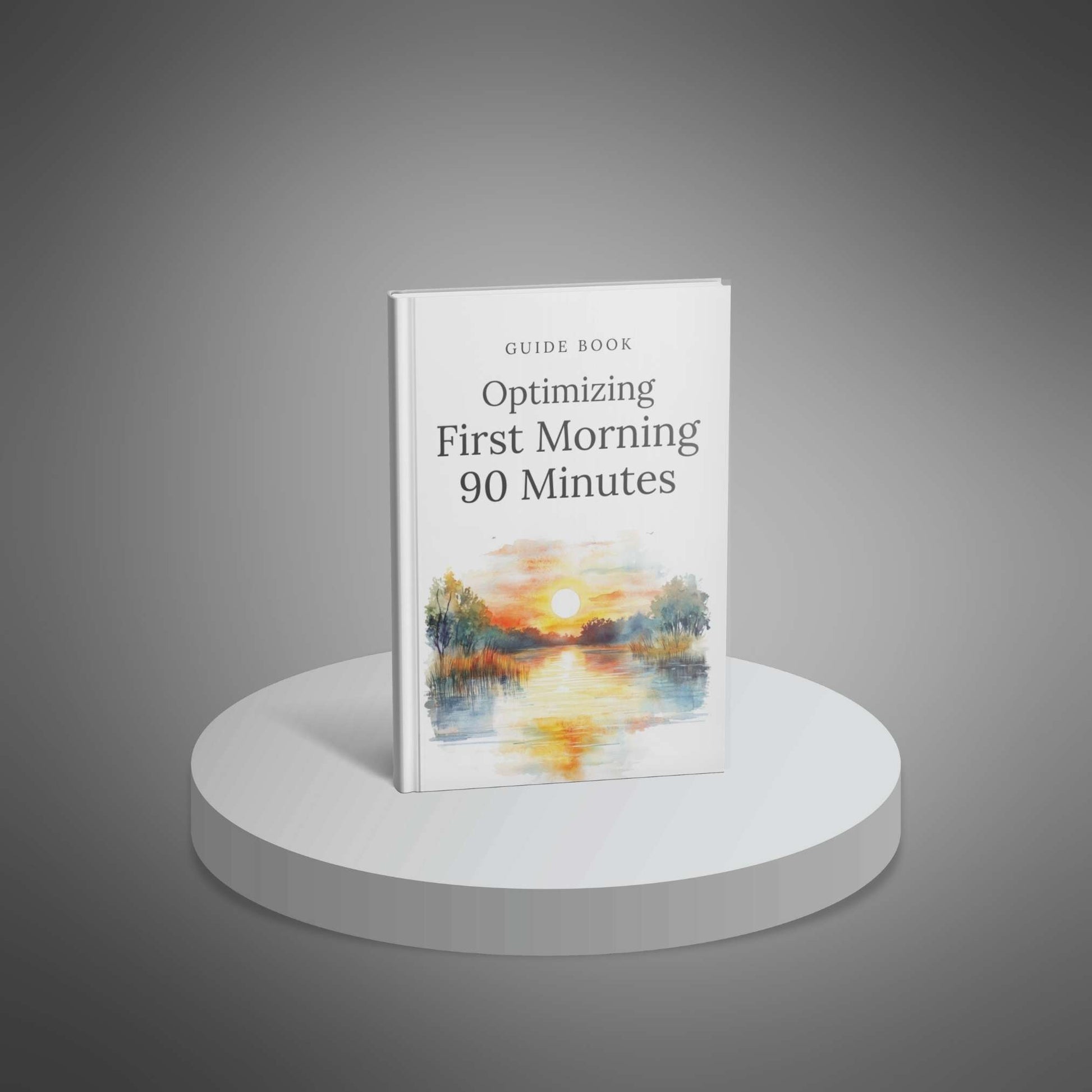 Optimizing First Morning 90 Minutes guide mockup standing on podium