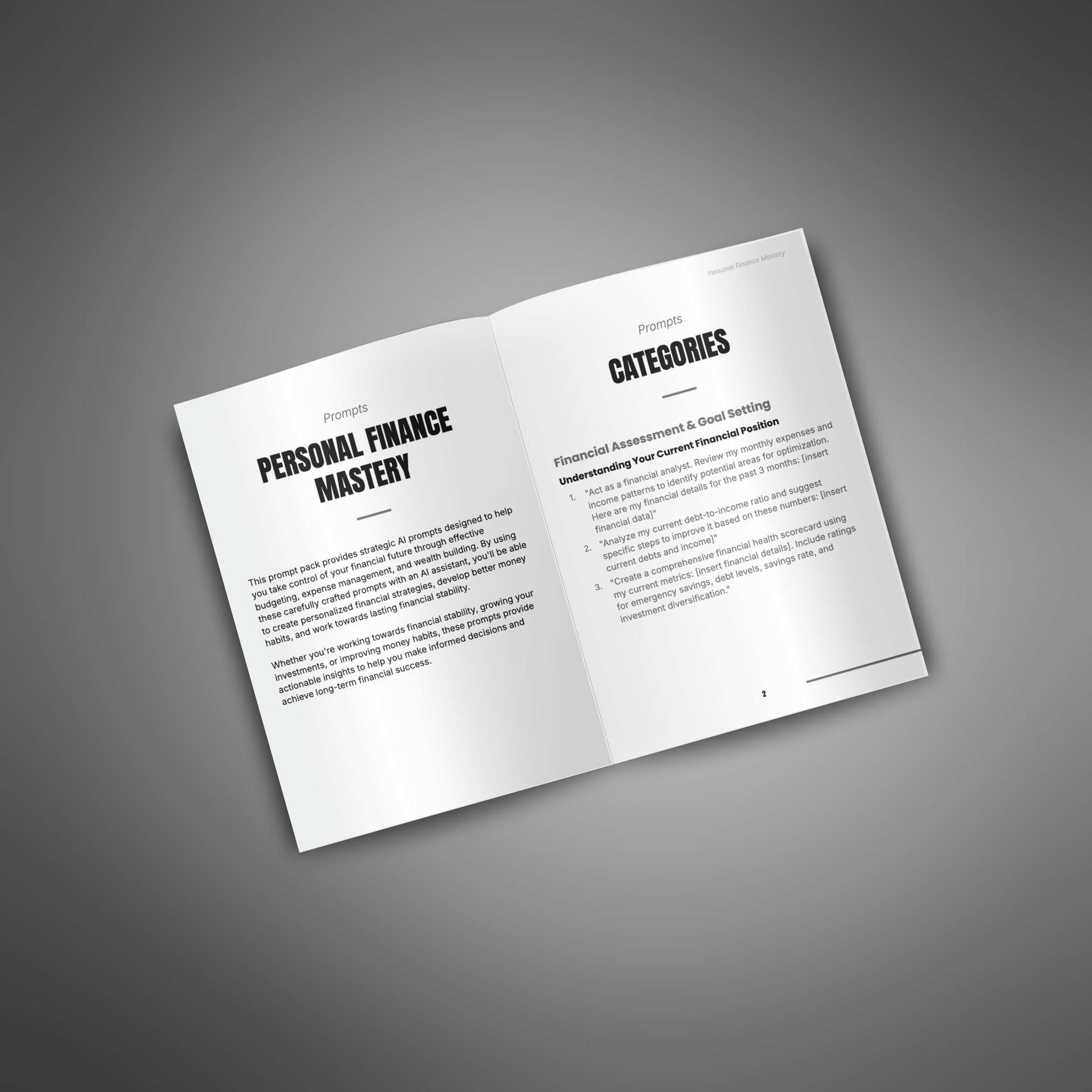 Personal Finance prompt pack preview
