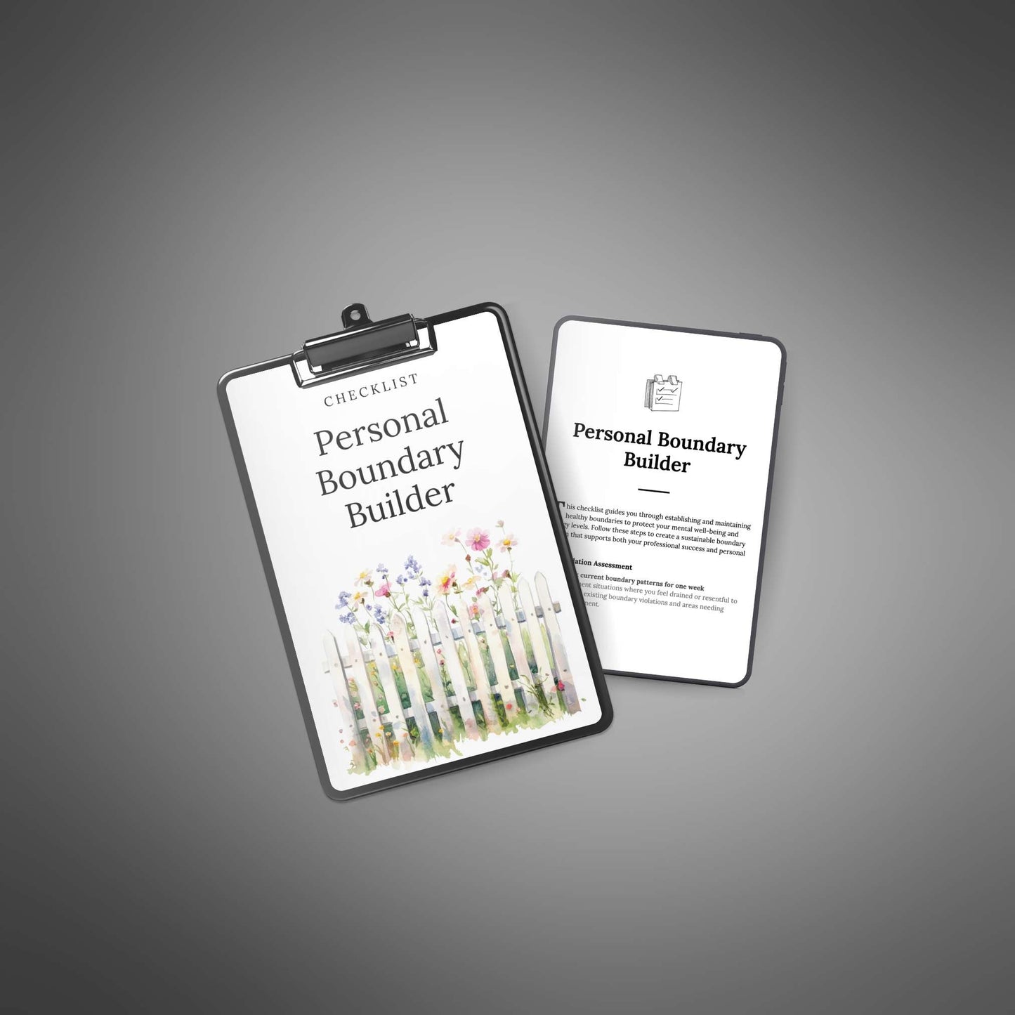 Checklist and tablet preview