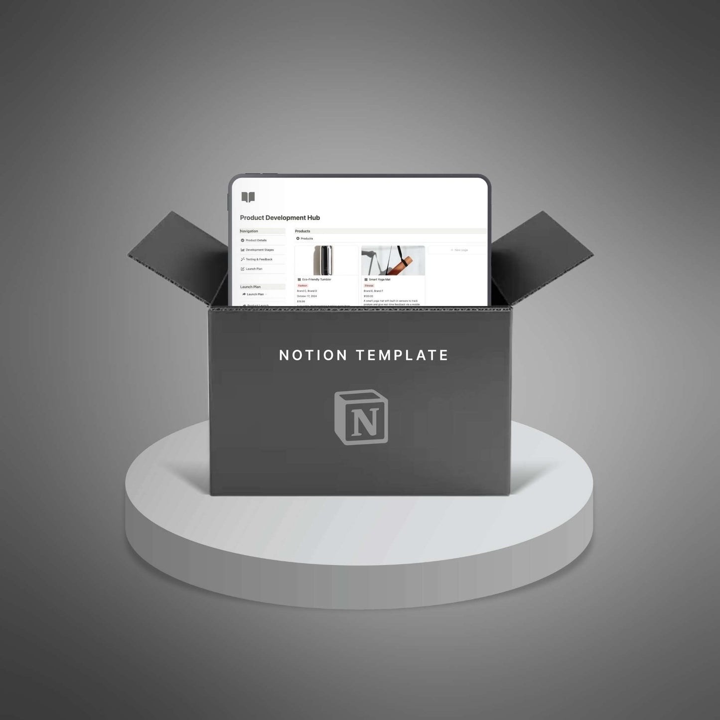 Product Development Hub. Organize product details, track progress, manage testing feedback, and schedule launches in one Notion workspace.