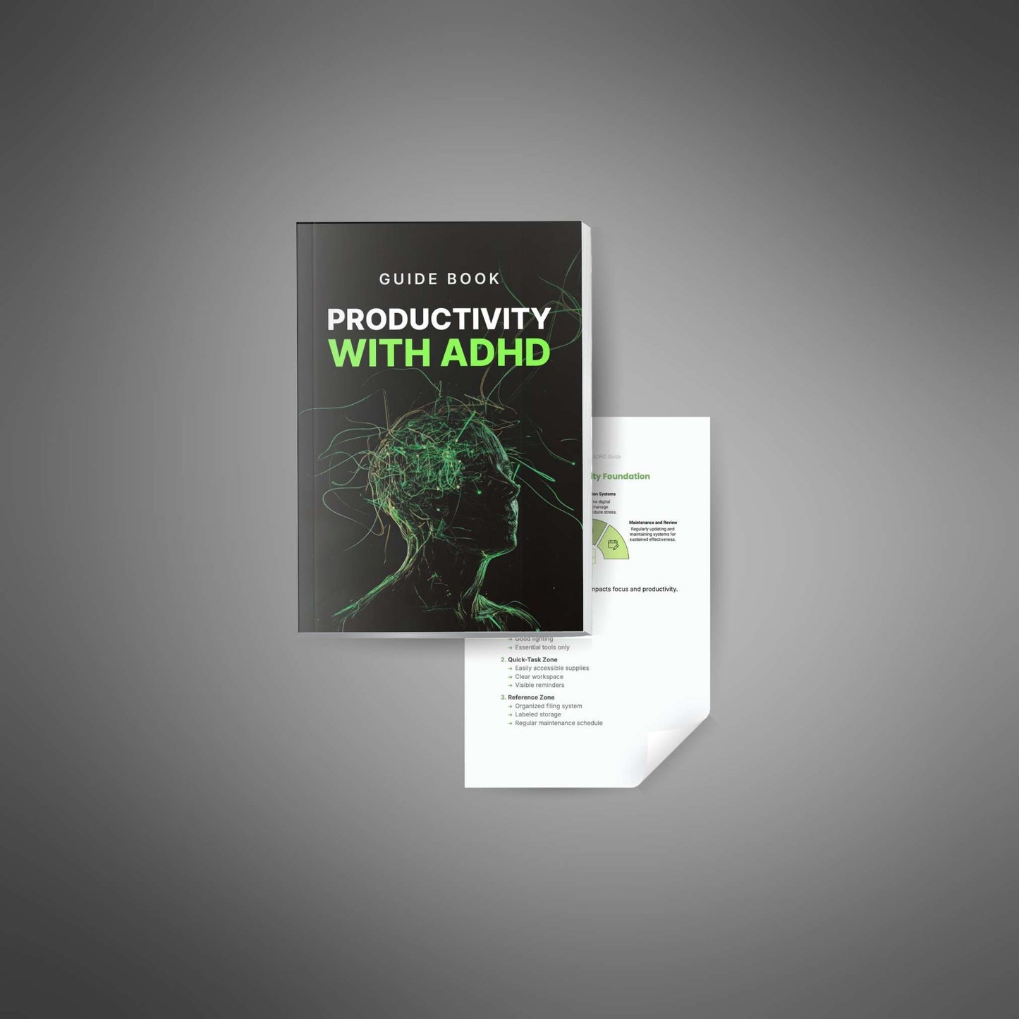 Productivity with ADHD guide cover with inside page preview