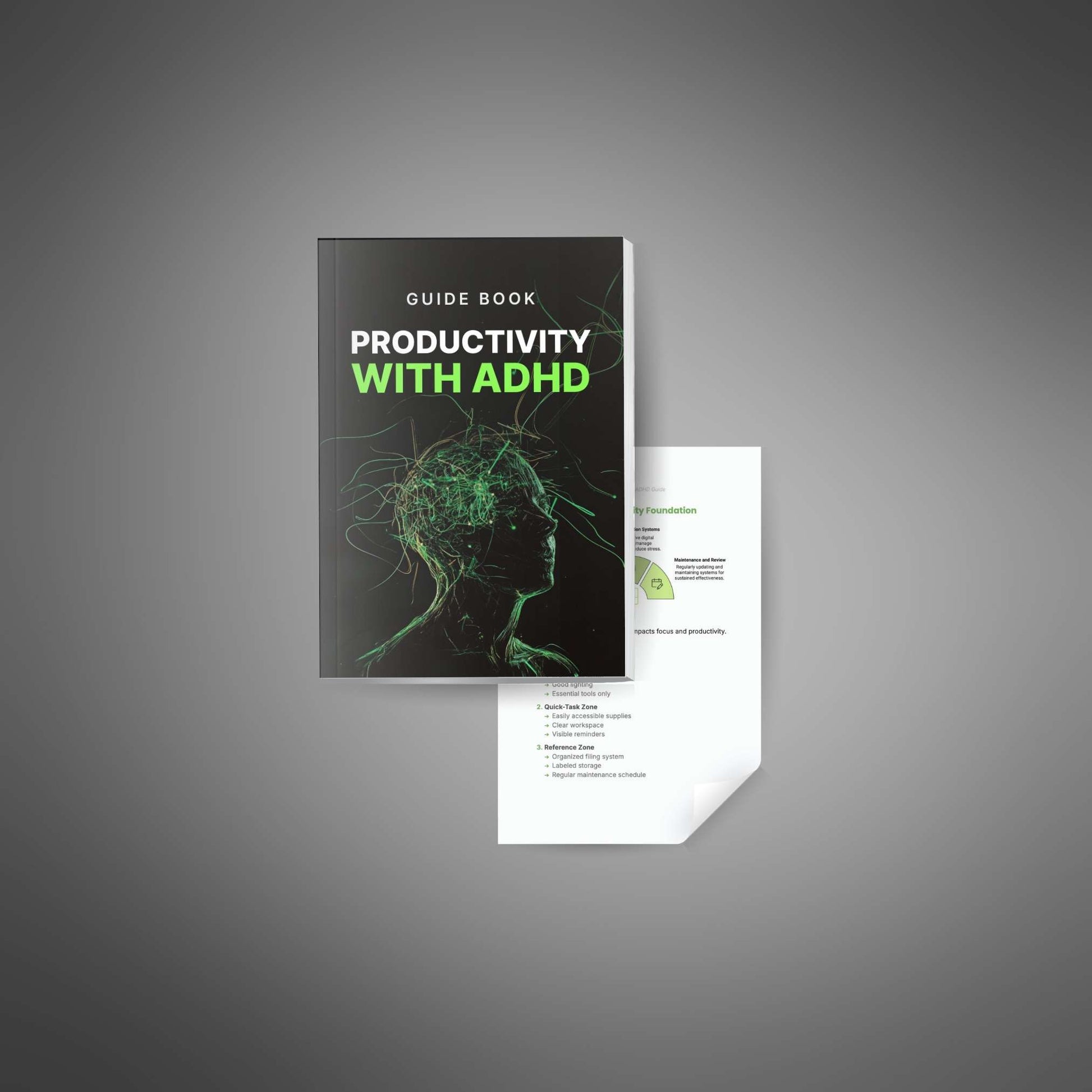 Productivity with ADHD guide cover with inside page preview
