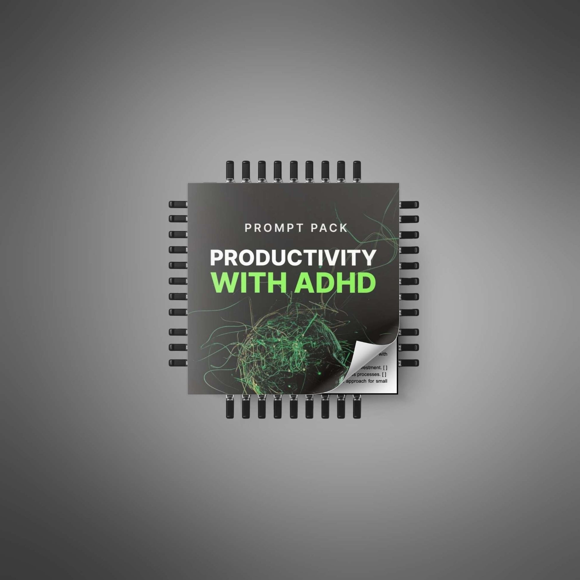 Square spiral style mockup of Productivity with ADHD prompts cover