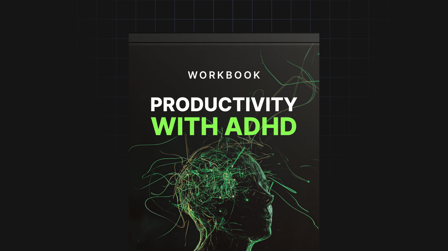 Thumbnail closeup of Productivity with ADHD workbook title artwork