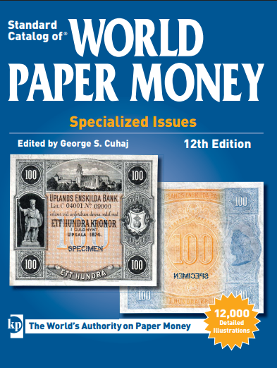 Copertina dei cataloghi “World Paper Money – Specialized Issues 12th Edition” e “United States Paper Money 34th Edition” in versione PDF, ideali per collezionisti di banconote.

