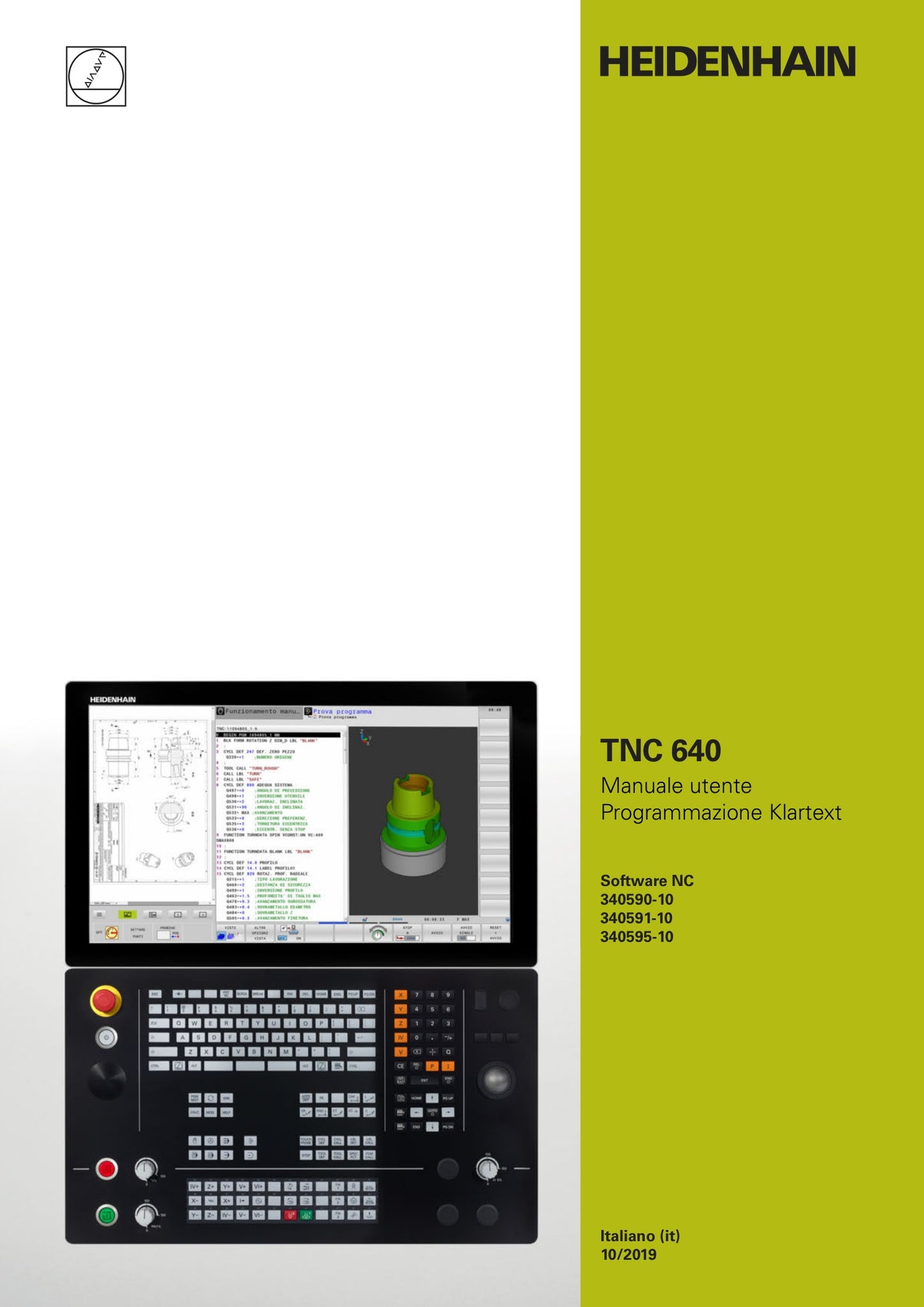 HEIDENHAIN TNC 640 Manuale Programmazione Klartext Italiano (10/2019)