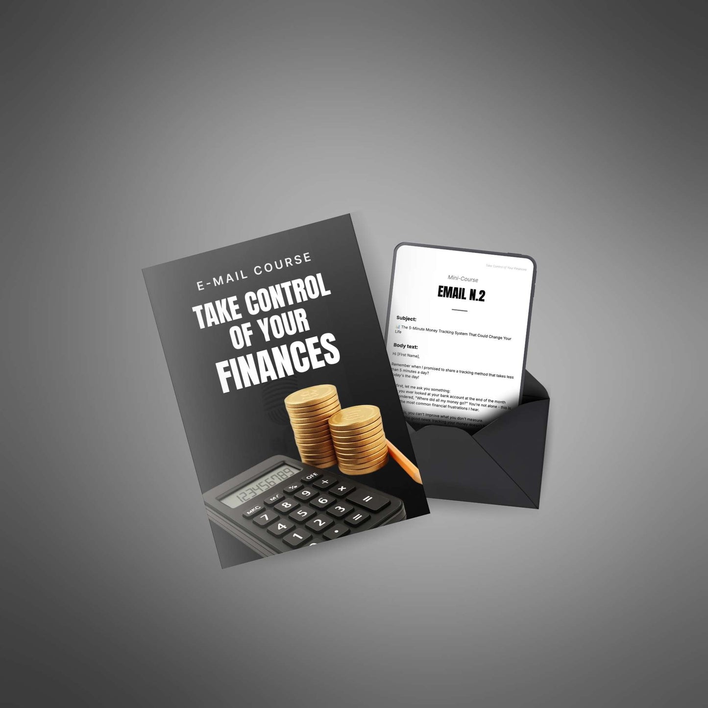 Email course mockup with envelope