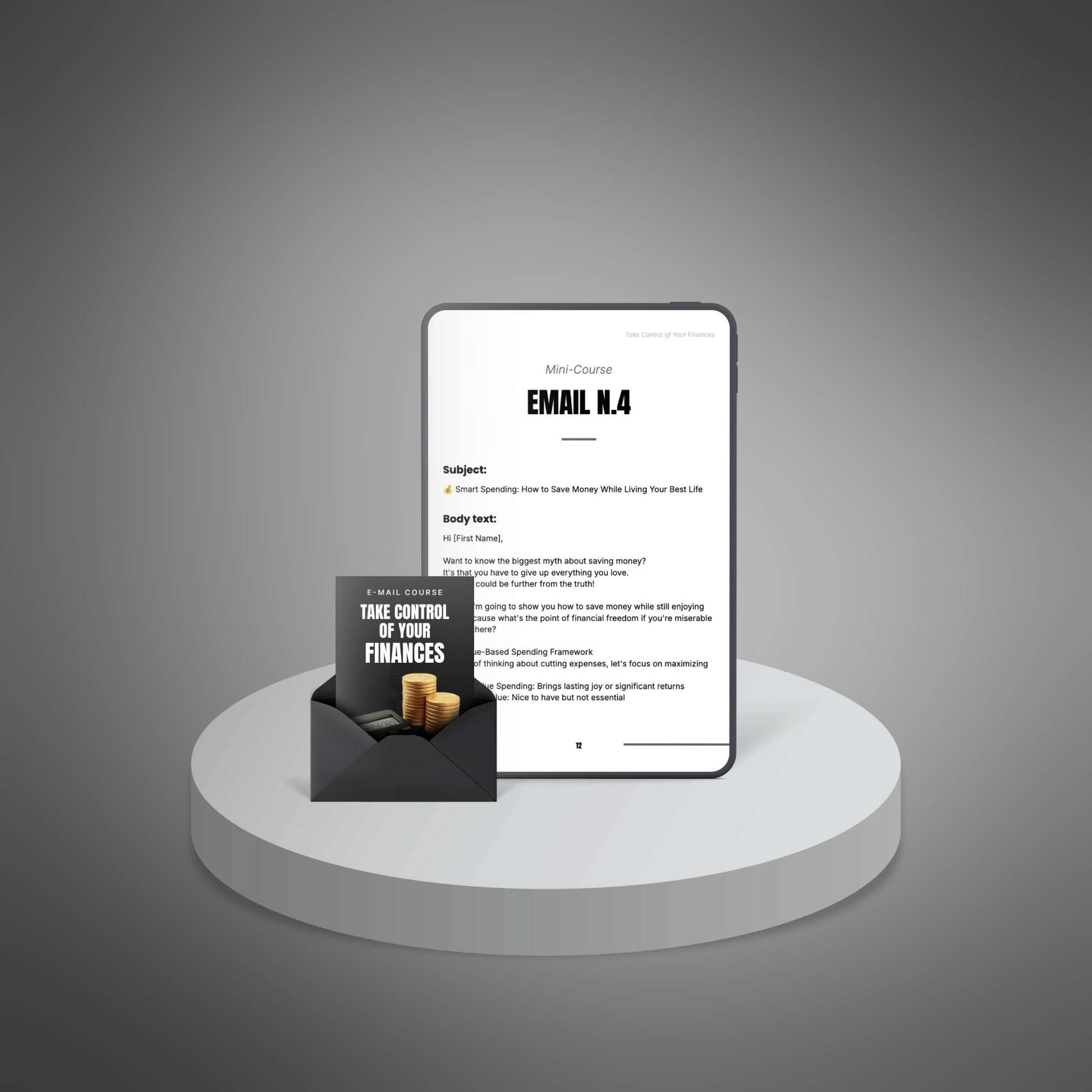 Email course tablet preview mockup