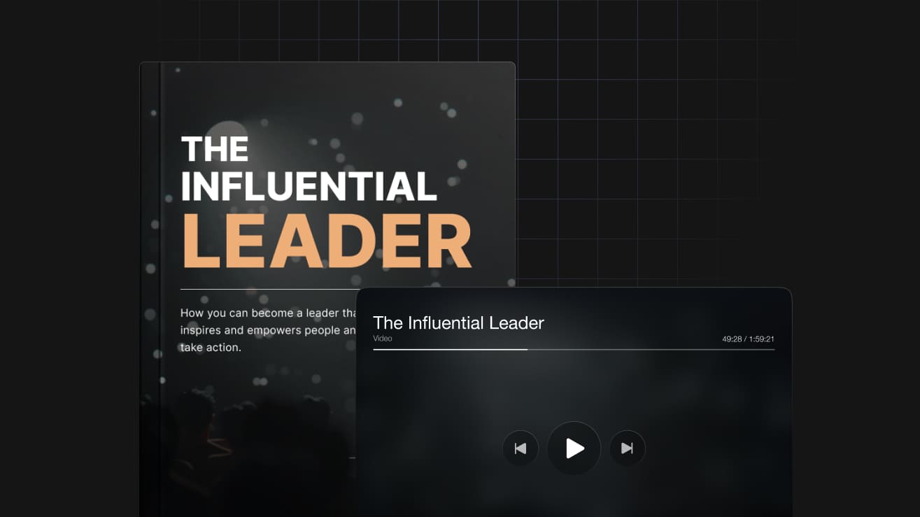The Influential Leader leadership guide thumbnail with video and ebook cover