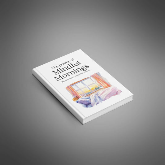 The Power of Mindful Mornings ebook mockup stacked on podium